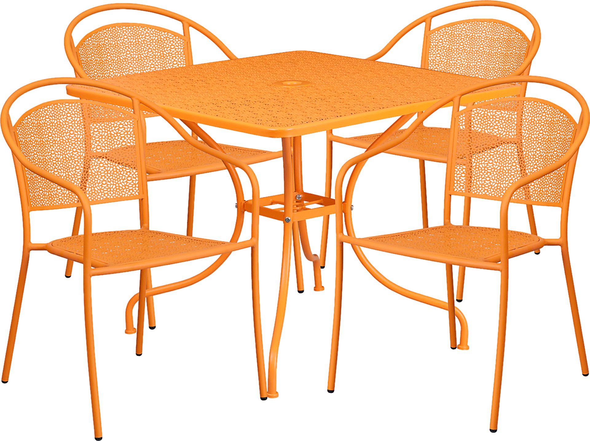 Sunrise Garden Orange 5 Pc 35.5 in. Square Patio Set - Image 1