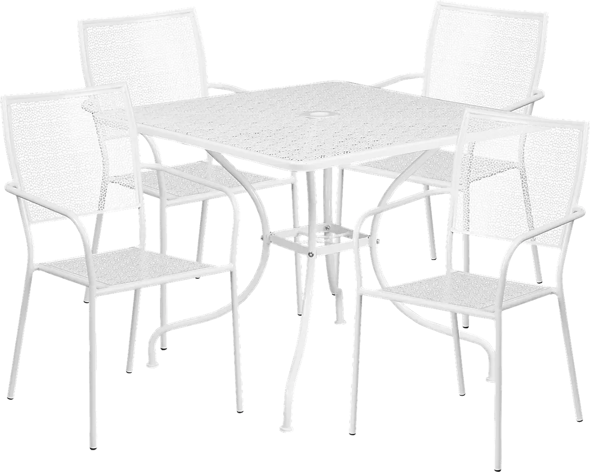 Sunrise White Colors,White Outdoor 5 Pc Patio Set Rooms to Go