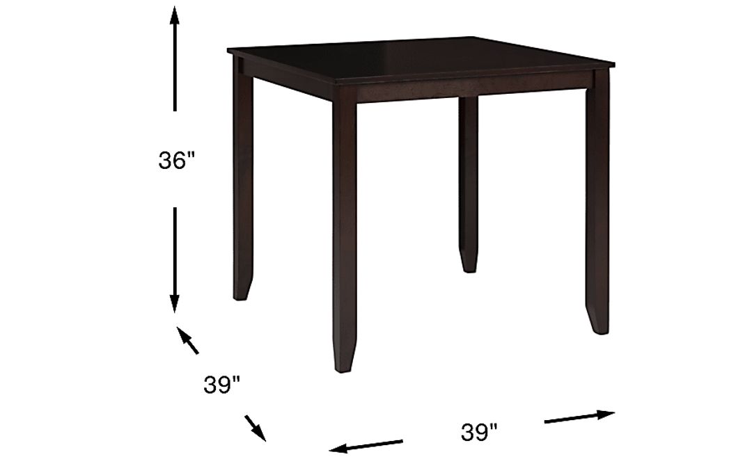 Sunset View Brown Cherry Finish Square Counter Height Table