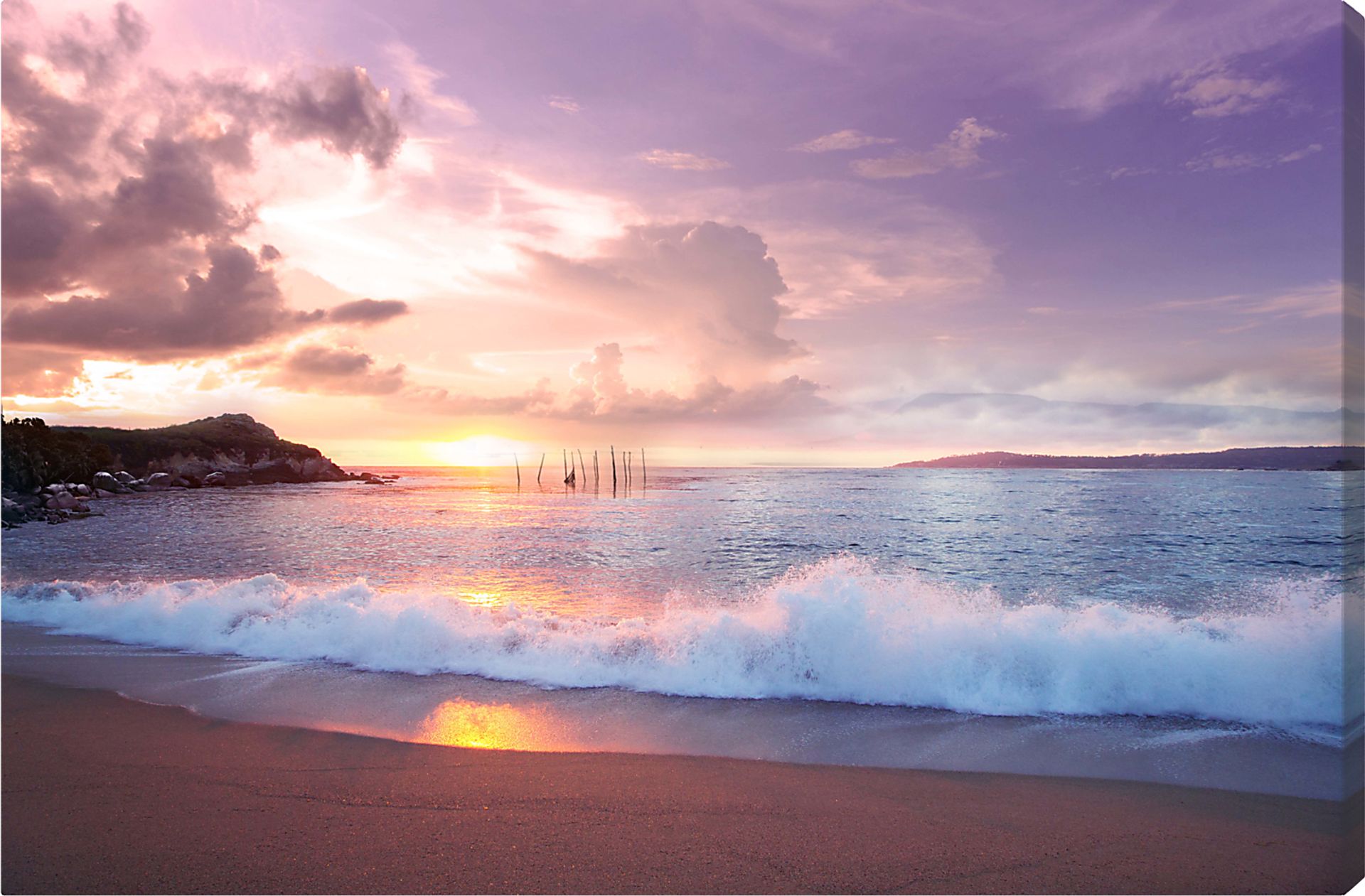 Sunsets On The Beach Blue Artwork - Image 1