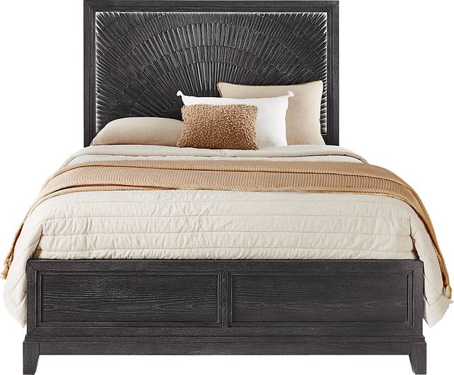 Sunside Way Black 3 Pc Queen Panel Bed - Thumbnail - Image 1