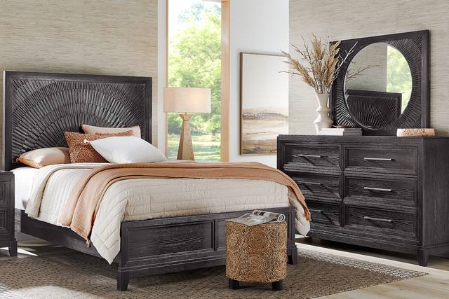 Sunside Way Black 3 Pc Queen Panel Bed - Thumbnail - Image 2