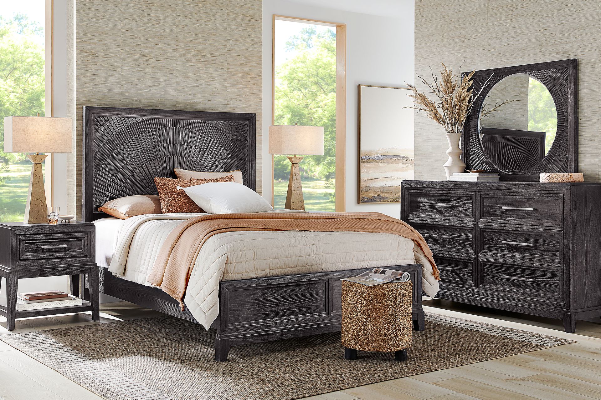 Sunside Way Black 7 Pc Queen Panel Bedroom - Image 1
