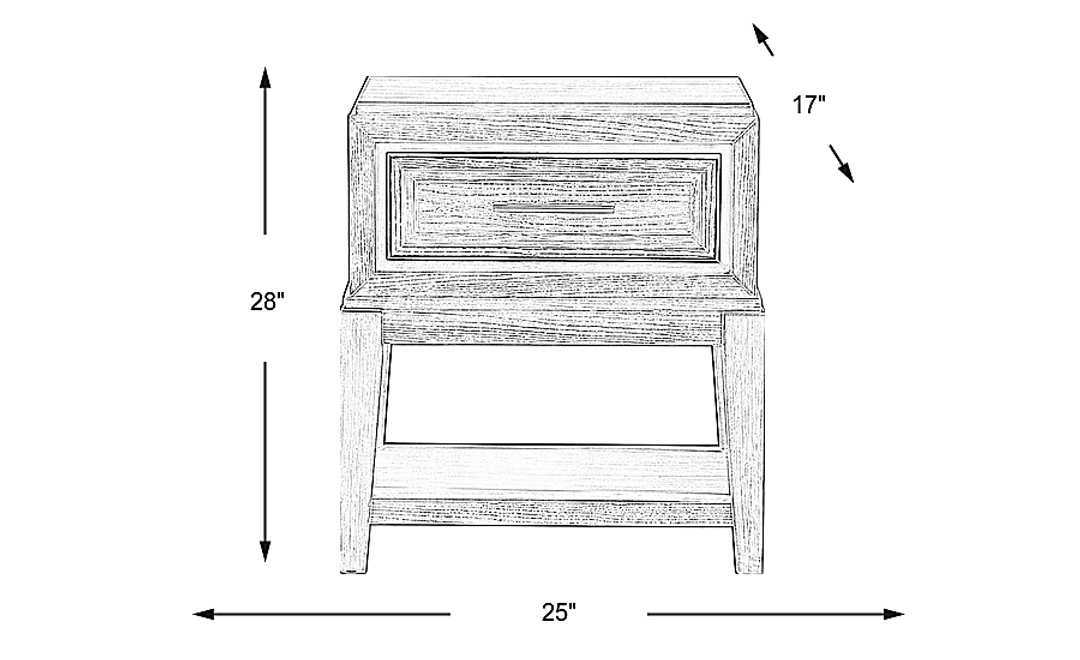 Sunside Way Sand 1 Drawer Nightstand