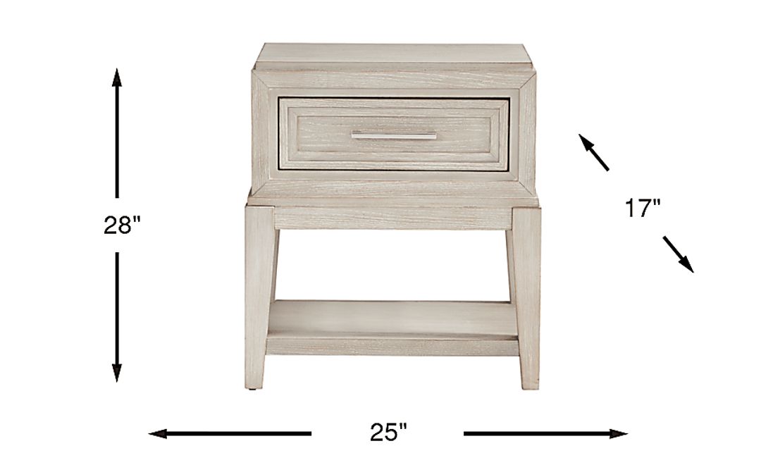 Sunside Way Sand 1 Drawer Nightstand