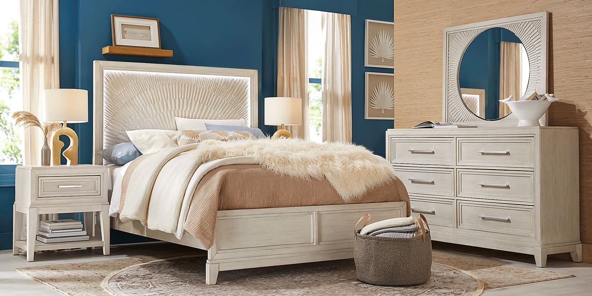 Sunside Way 5 Pc Sand Light Wood King Bedroom Set With Dresser