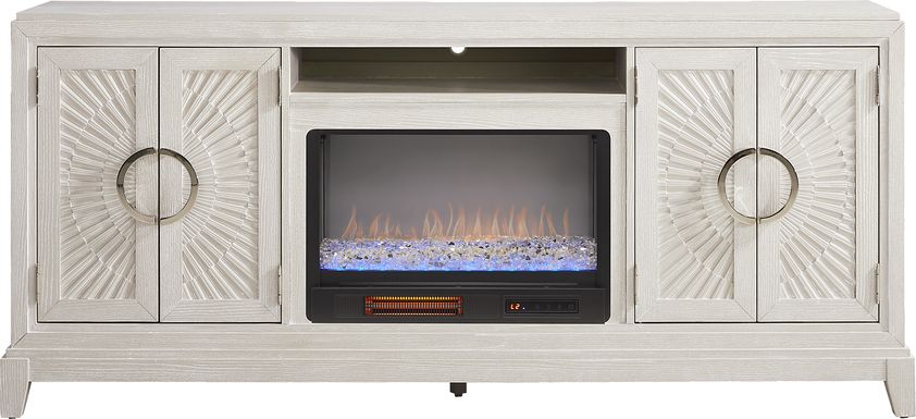 Sunside Way Sand 82 in. Console with Electric Fireplace