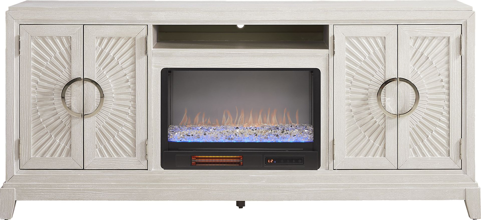 Sunside Way Sand 82 in. Console with Electric Fireplace - Image 1