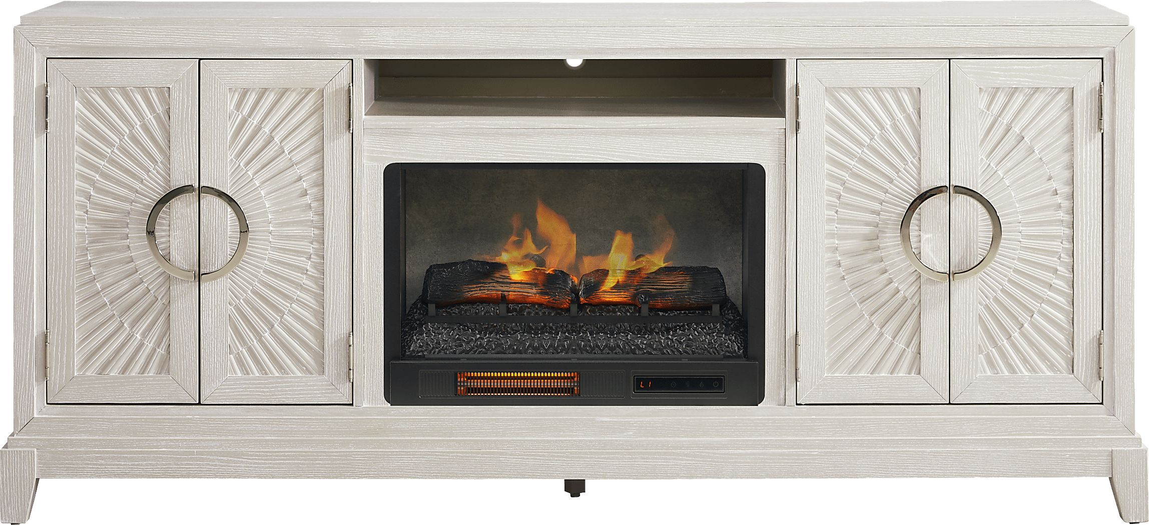 Sunside Way Console with Electric Log Fireplace