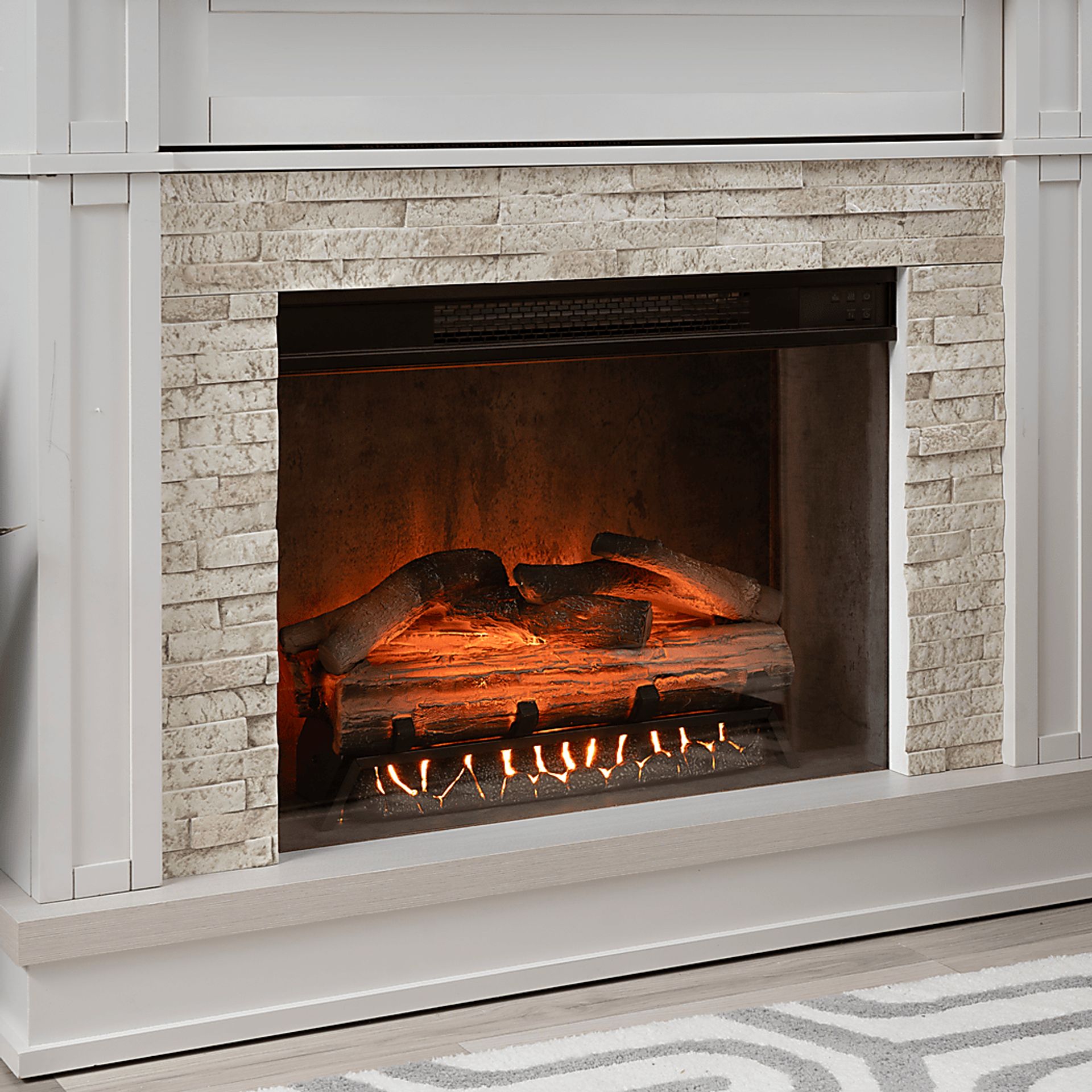 Suntos White 40 in. Console with Electric Fireplace - Image 4