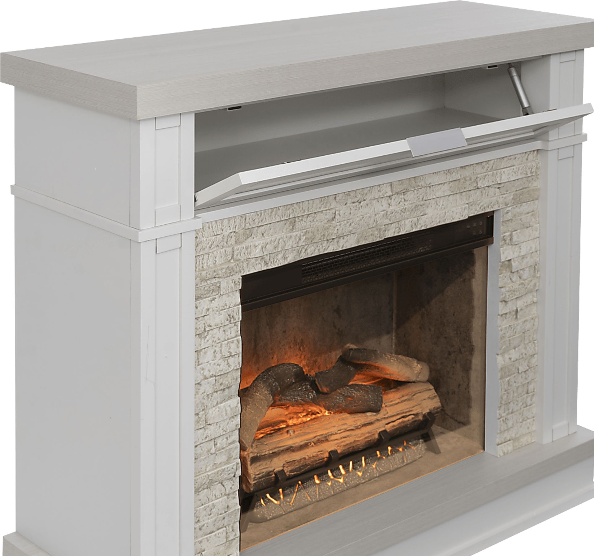 Suntos White 40 in. Console with Electric Fireplace - Image 8