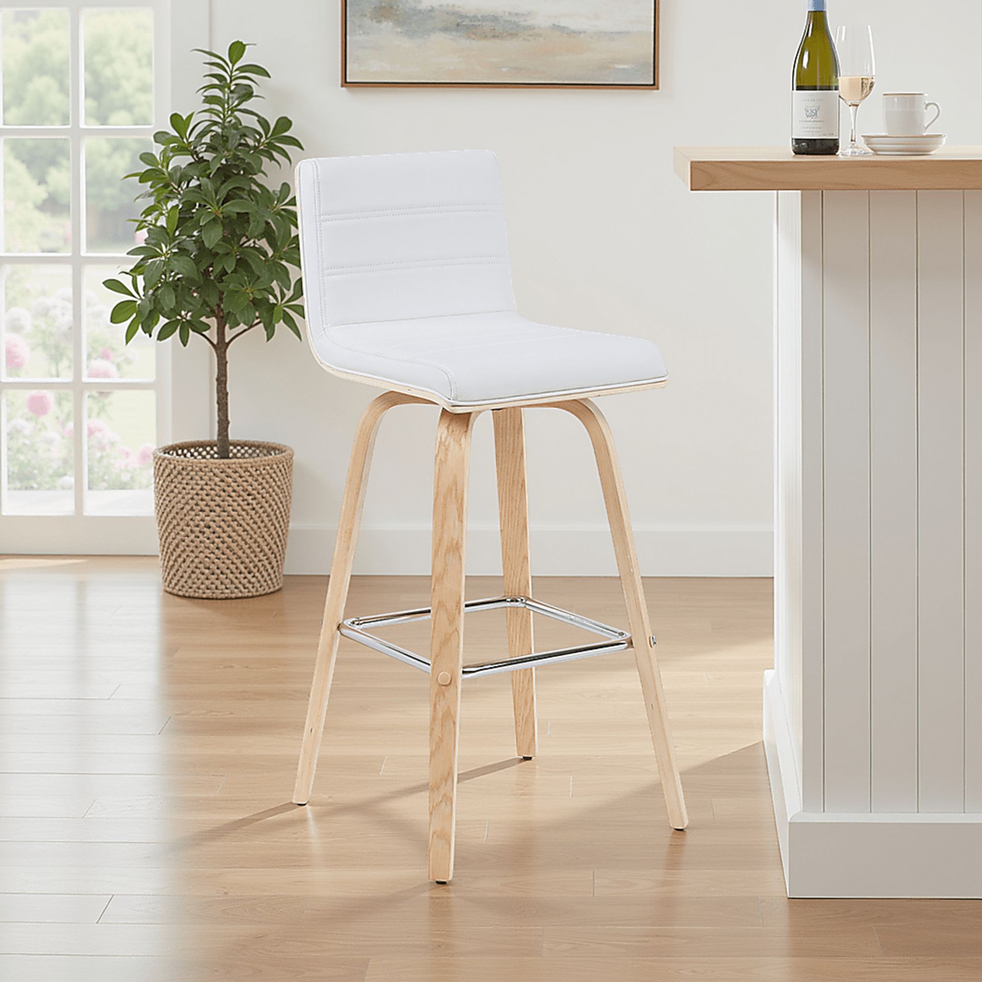 Sunways III White Barstool - Image 2