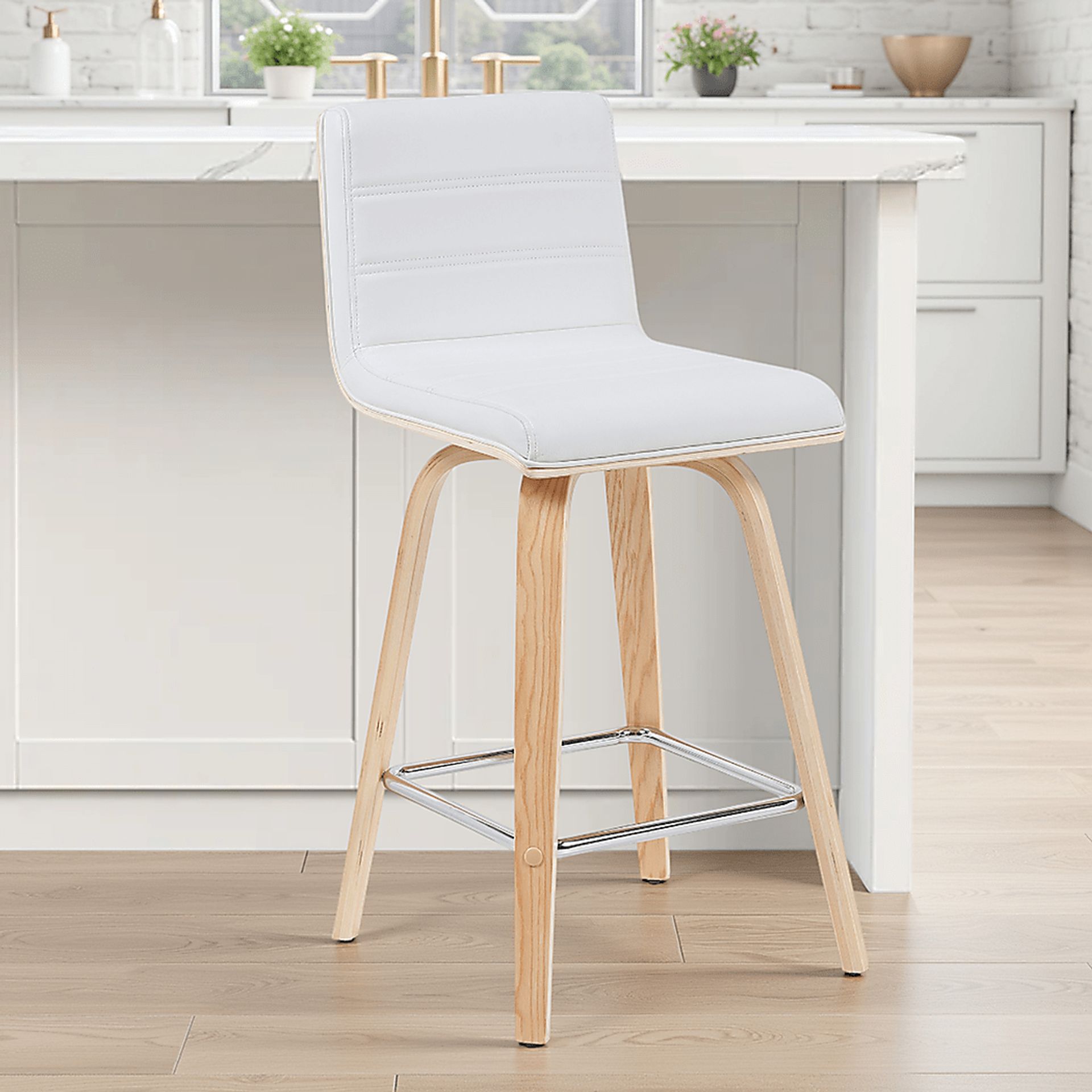 Sunways III White Counter Height Stool - Image 2