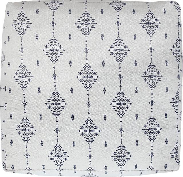 Sunwood White/Navy Pouf - Thumbnail - Image 5