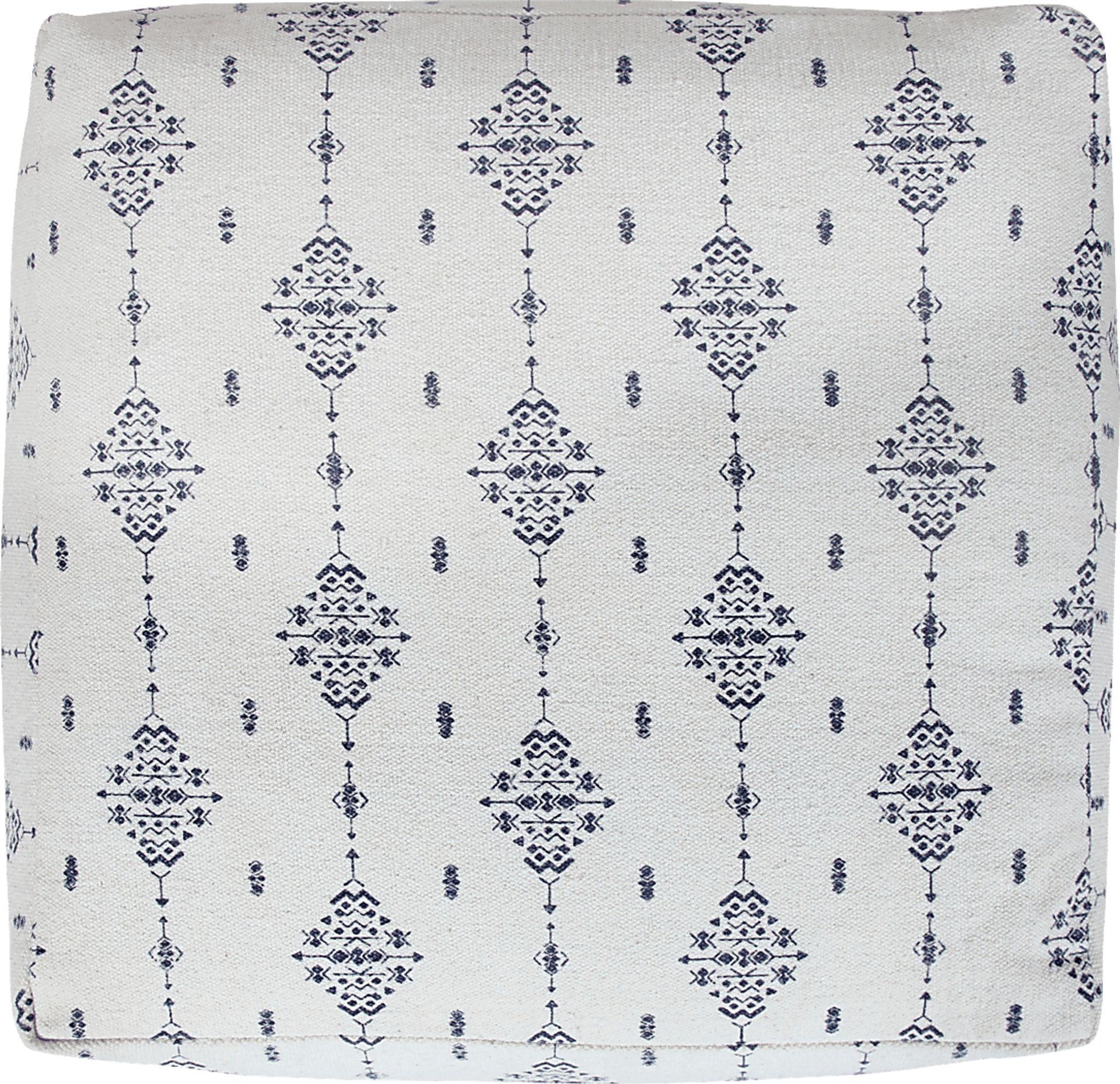 Sunwood White/Navy Pouf - Image 5