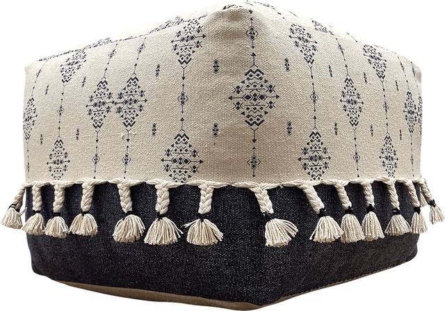 Sunwood White/Navy Pouf - Thumbnail - Image 6