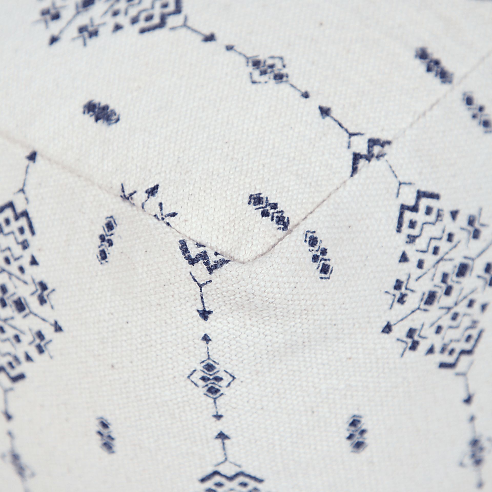 Sunwood White/Navy Pouf - Image 7