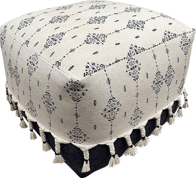 Sunwood White/Navy Pouf - Thumbnail - Image 8
