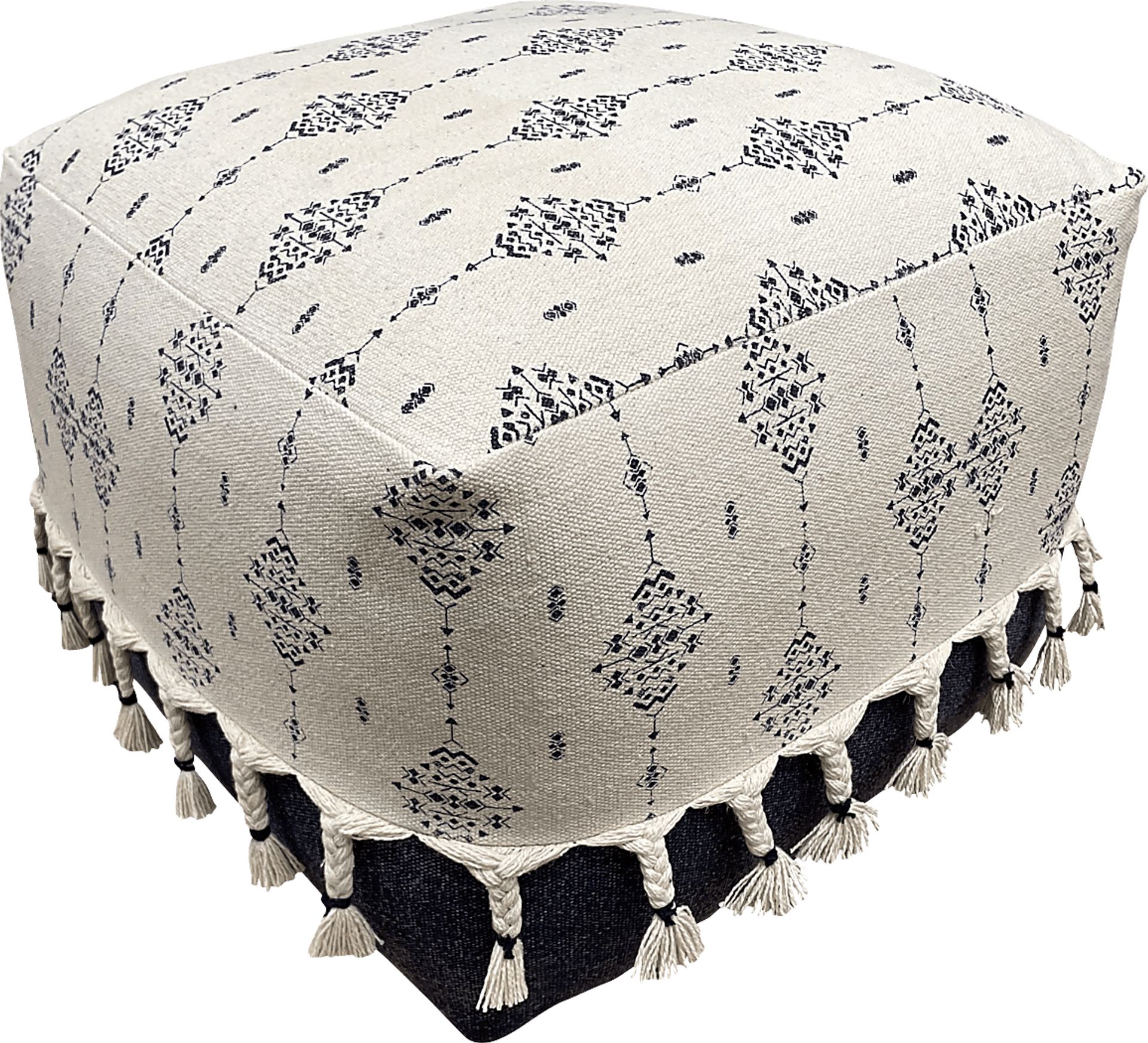 Sunwood White/Navy Pouf - Image 8