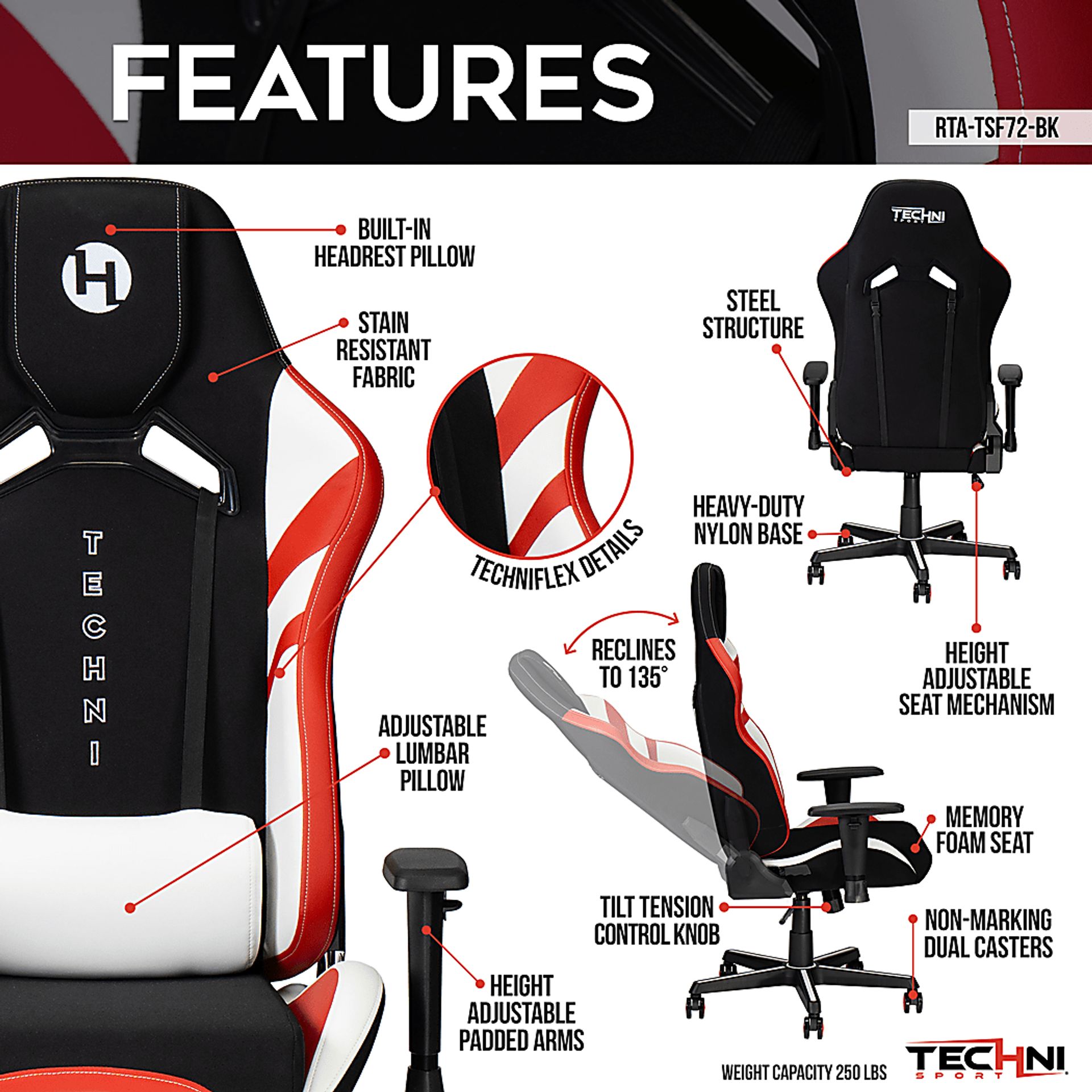 Suolin Black Gaming Chair - Image 3