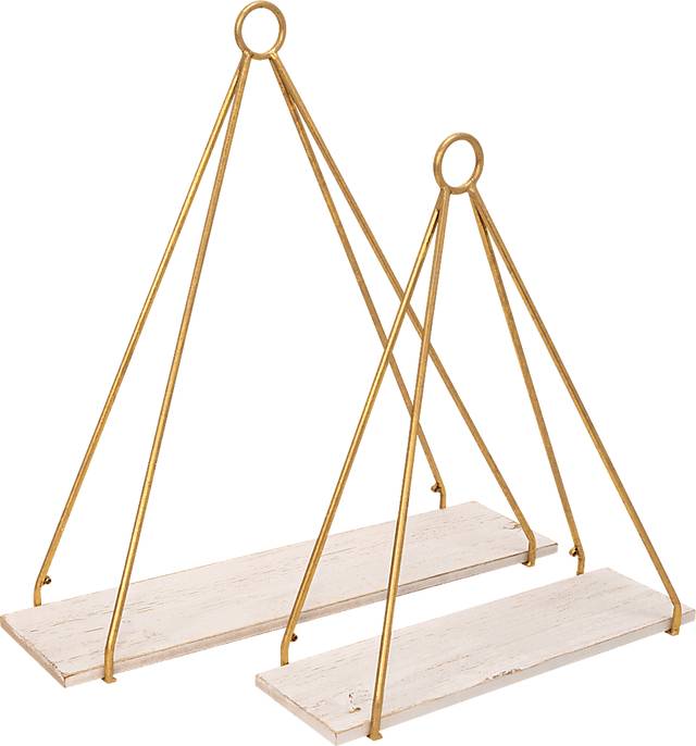 Superspun Gold Wall Shelf, Set of 2 - Thumbnail - Image 1