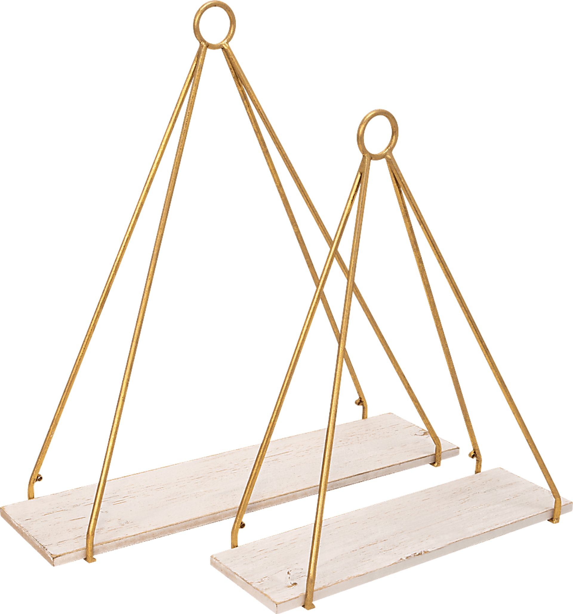 Superspun Gold Wall Shelf, Set of 2 - Image 1