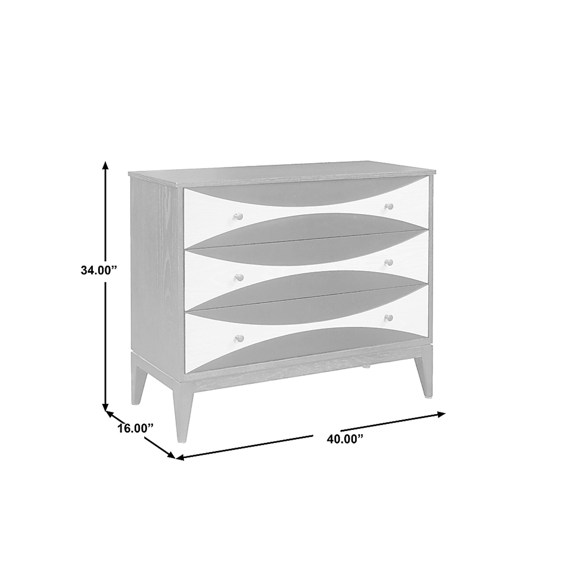 Surelan Black 3 Drawer Accent Cabinet - Image 9