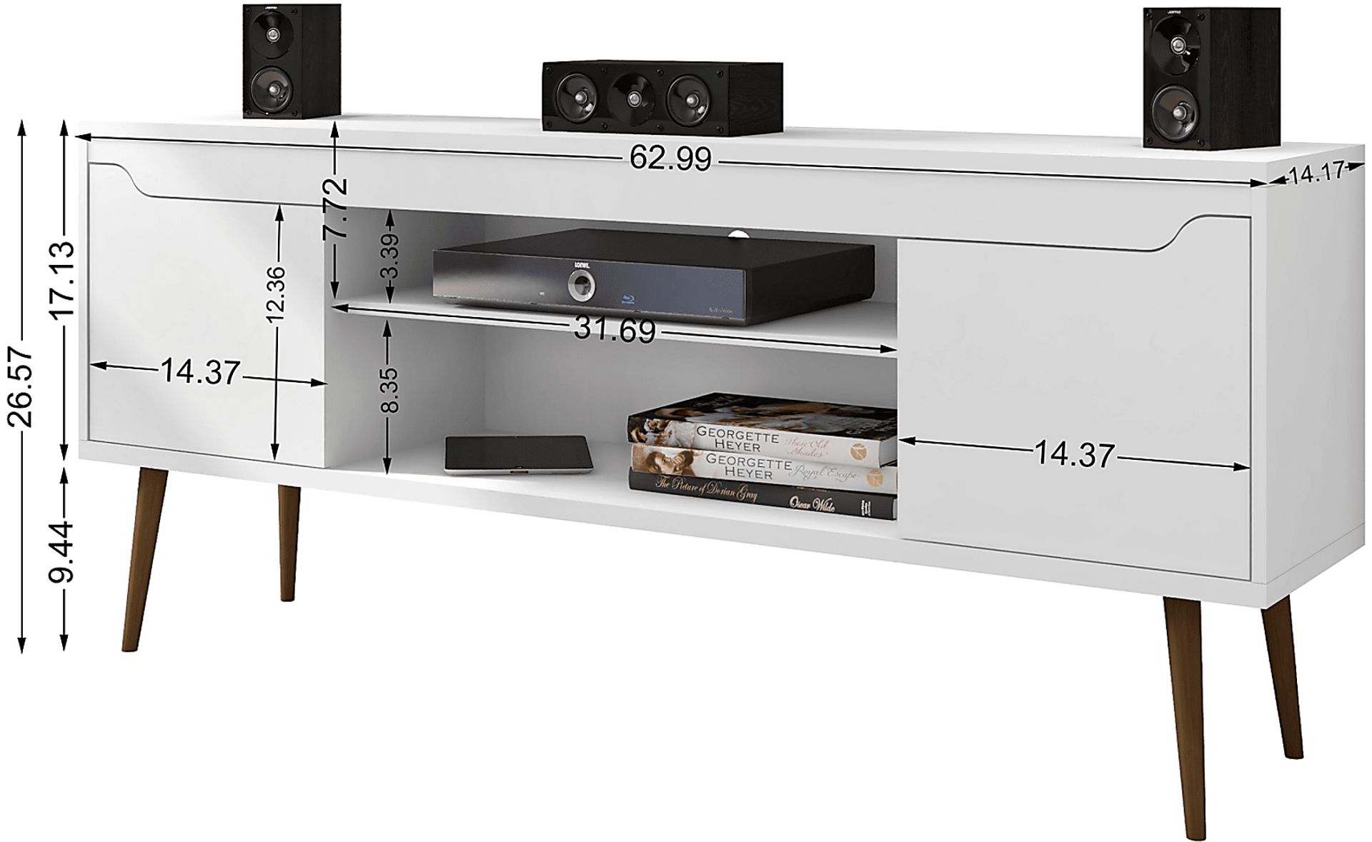 Surlin White 63 in. Console - Image 2