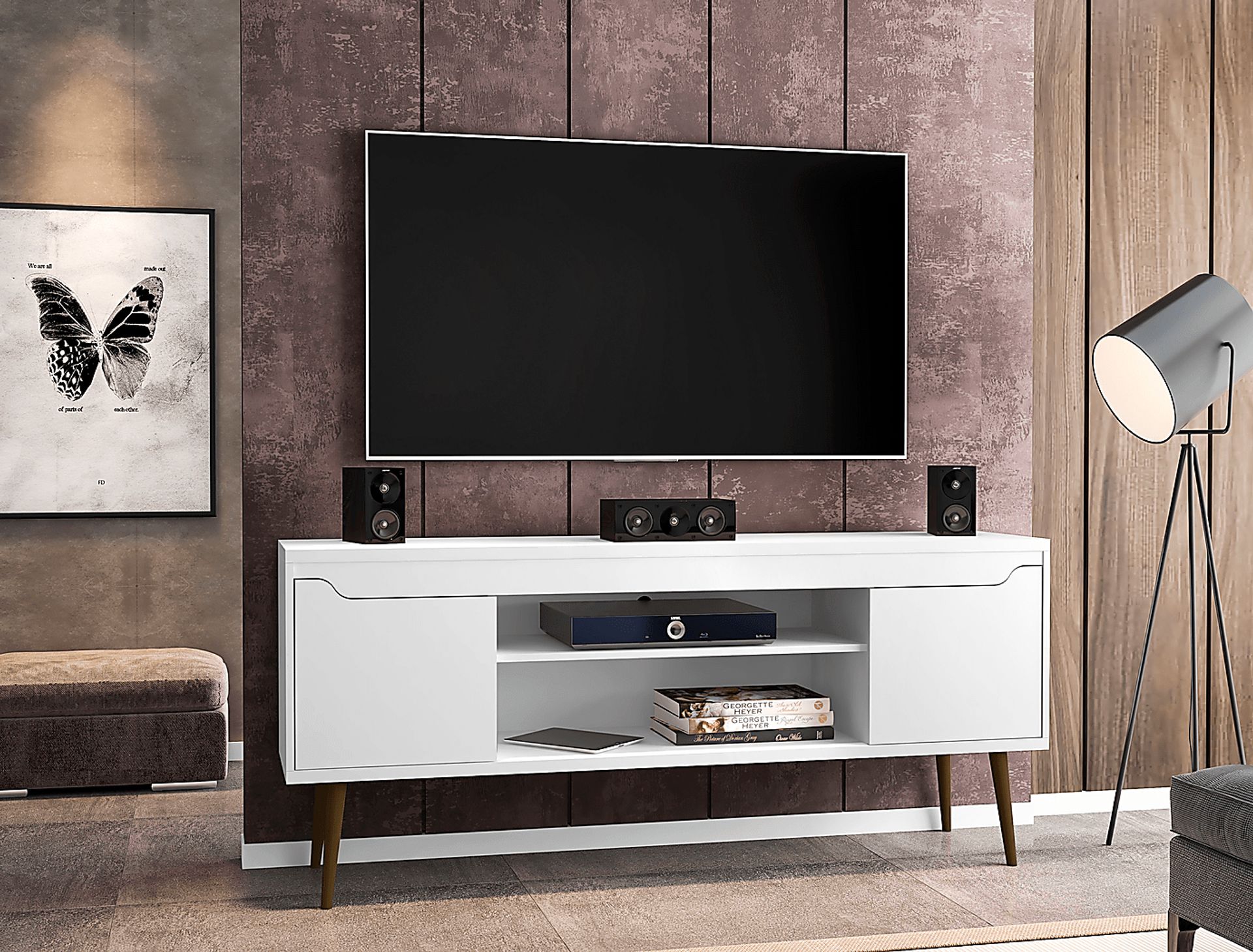 Surlin White 63 in. Console - Image 10