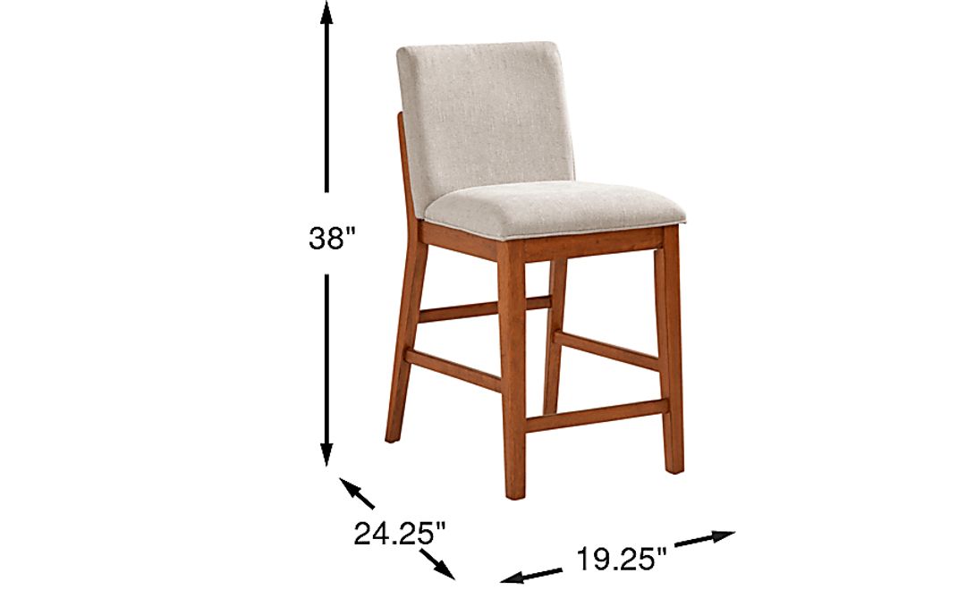 Surrey Ellis Beige Upholstered Counter Height Stool