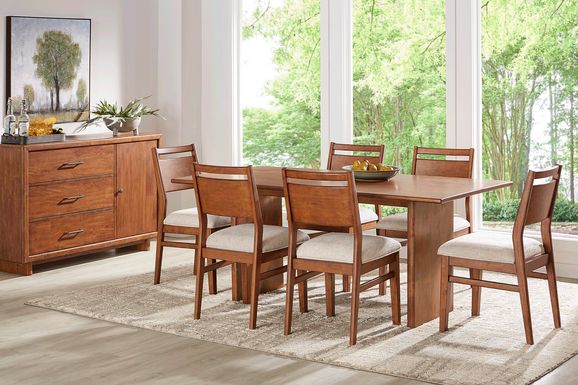 Surrey Ellis Brown 5 Pc Dining Room with Panel Back Chairs