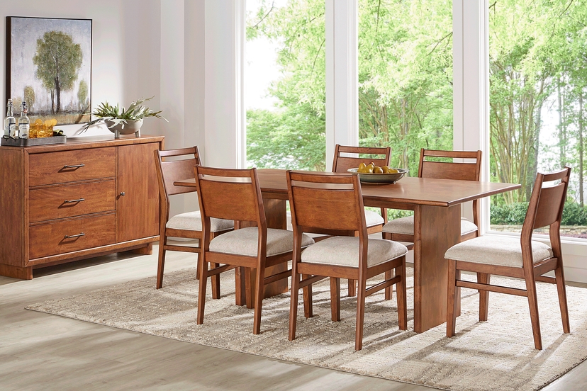 Surrey Ellis Brown 5 Pc Dining Room with Panel Back Chairs