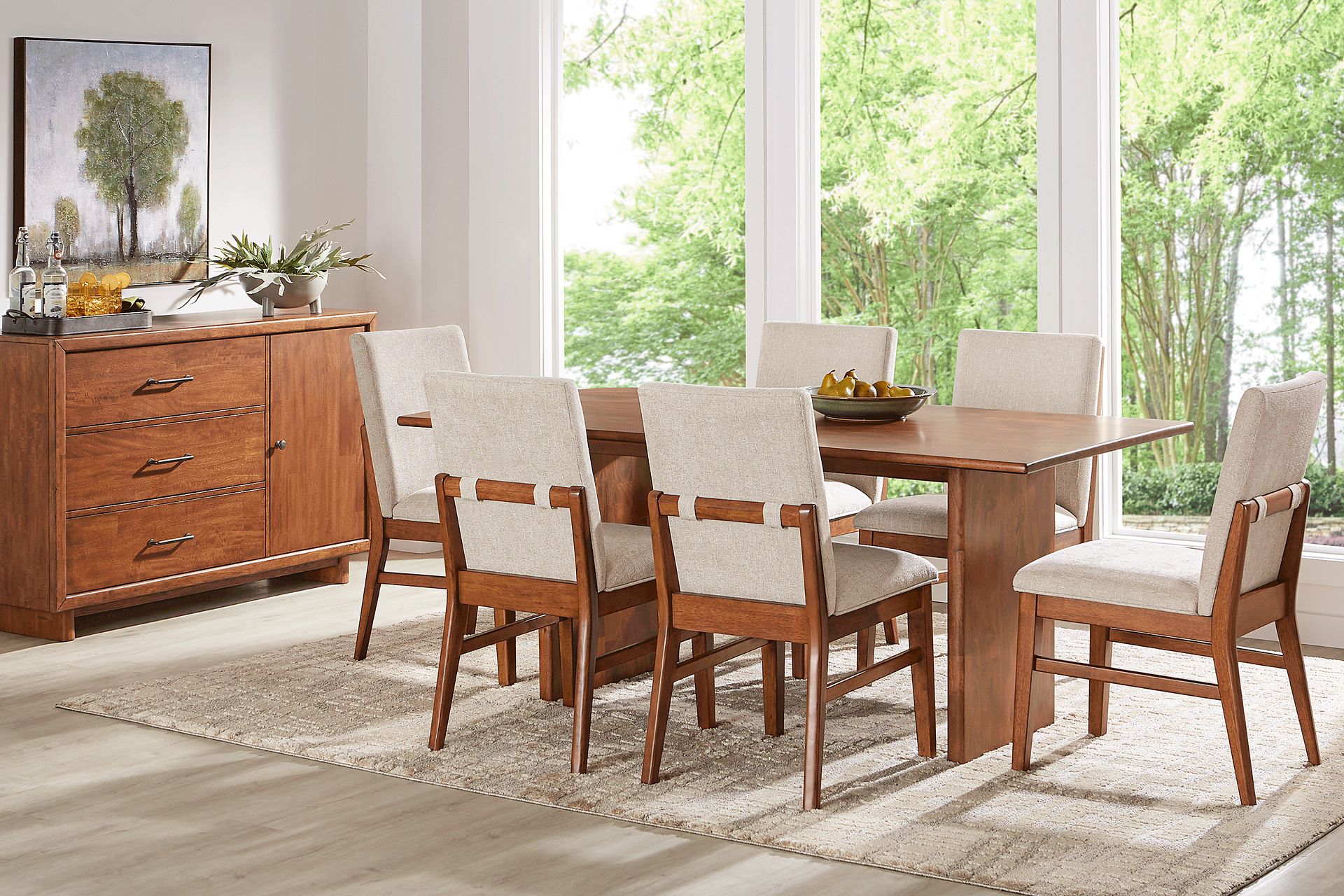 Surrey Ellis Brown 5 Pc Dining Room with Upholstered Chairs - Image 1