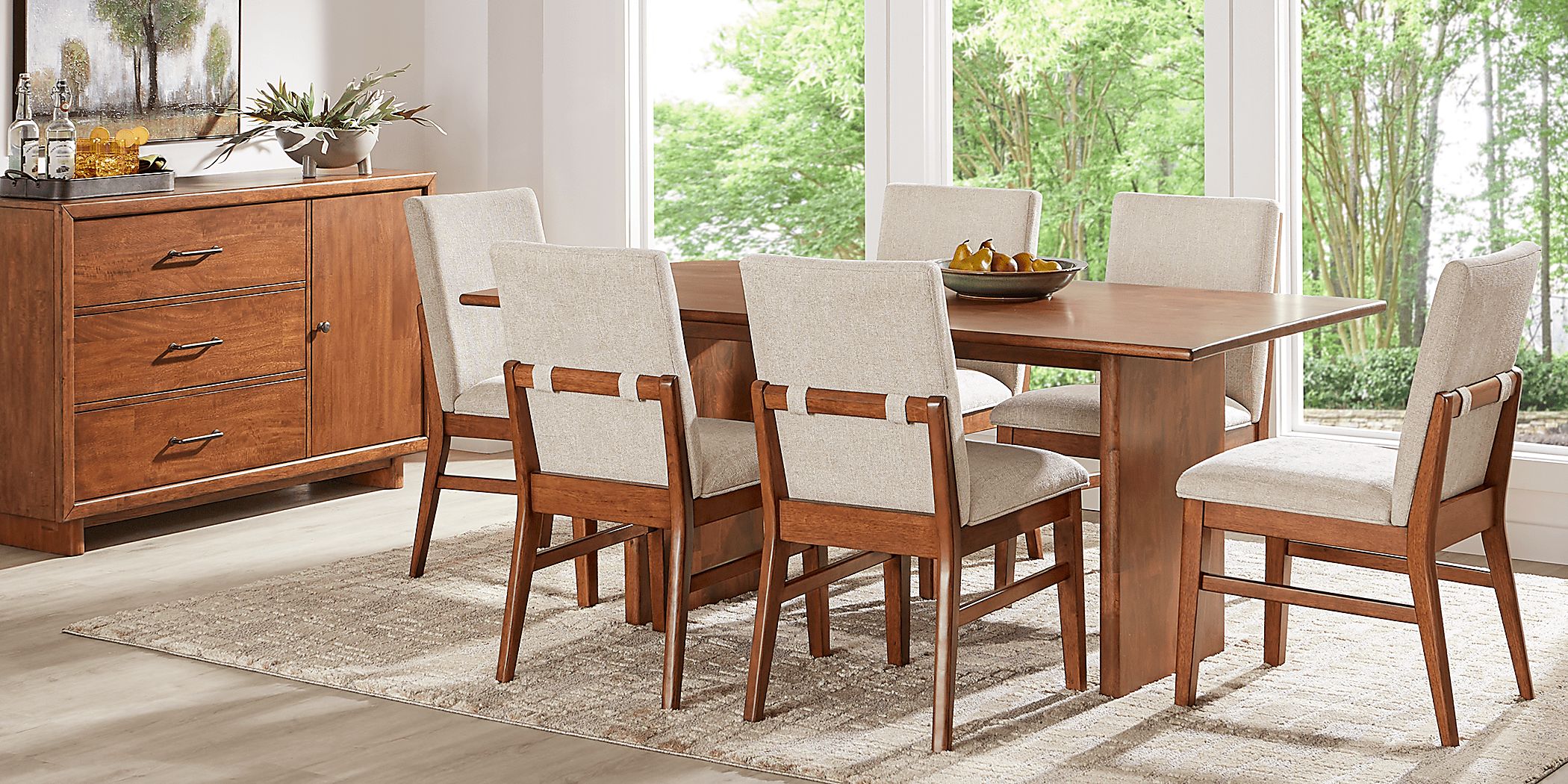 Surrey Ellis 5 Pc Brown Wood Dining Set with Table