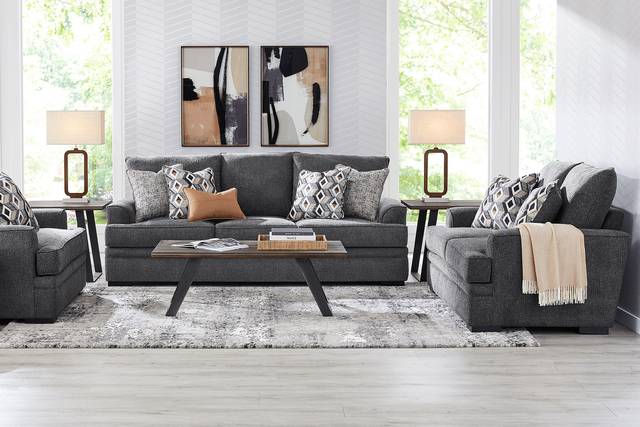 Surrey Hills Black 7 Pc Queen Sleeper Living Room - Thumbnail - Image 1