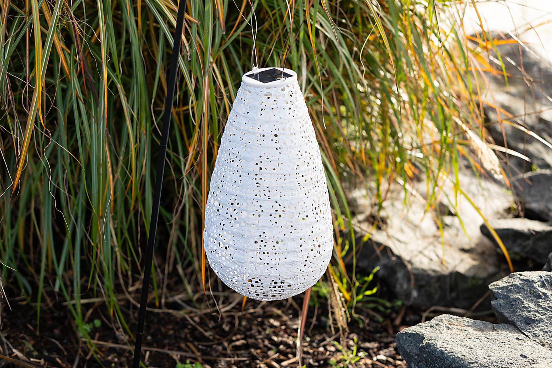 Sury White Outdoor Solar Lantern - Image 4