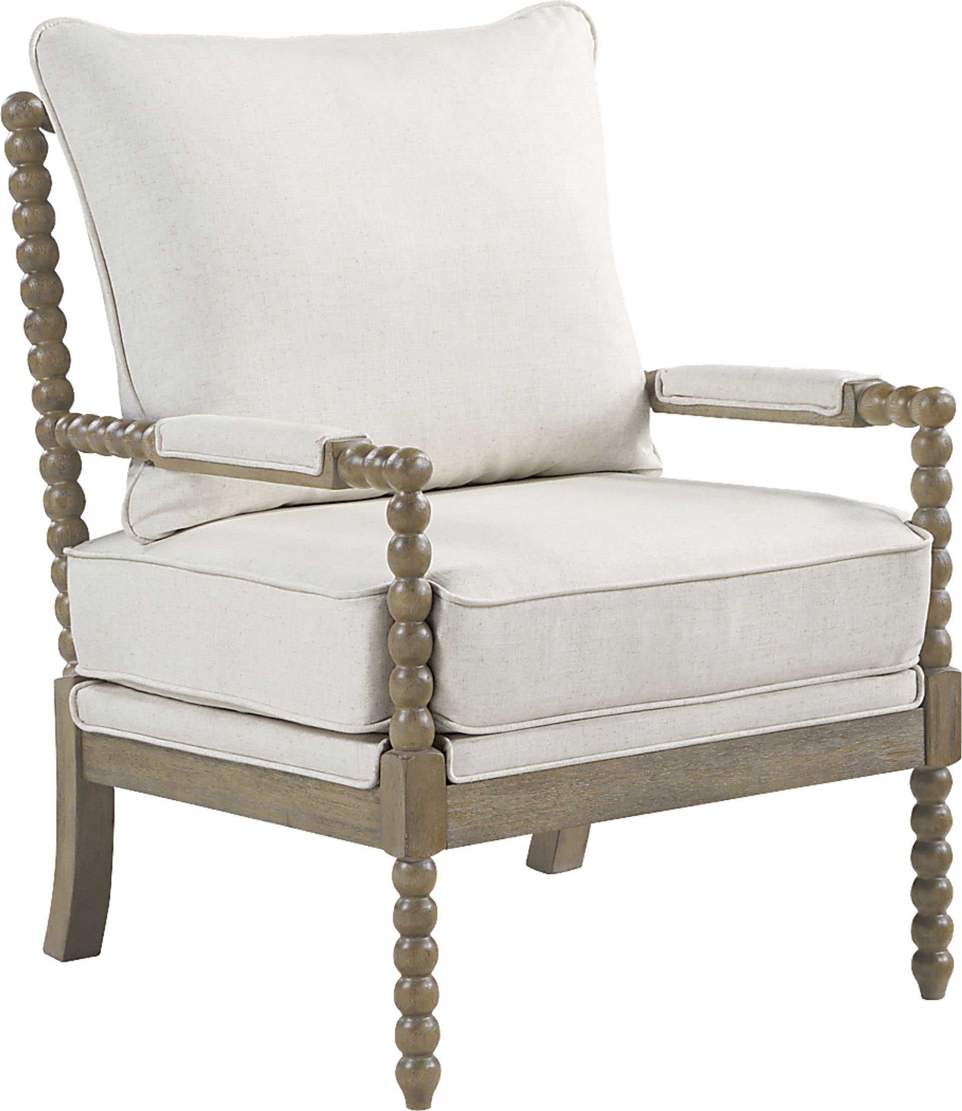 Susanna Brown Accent Chair with Beige Cushions - Image 1
