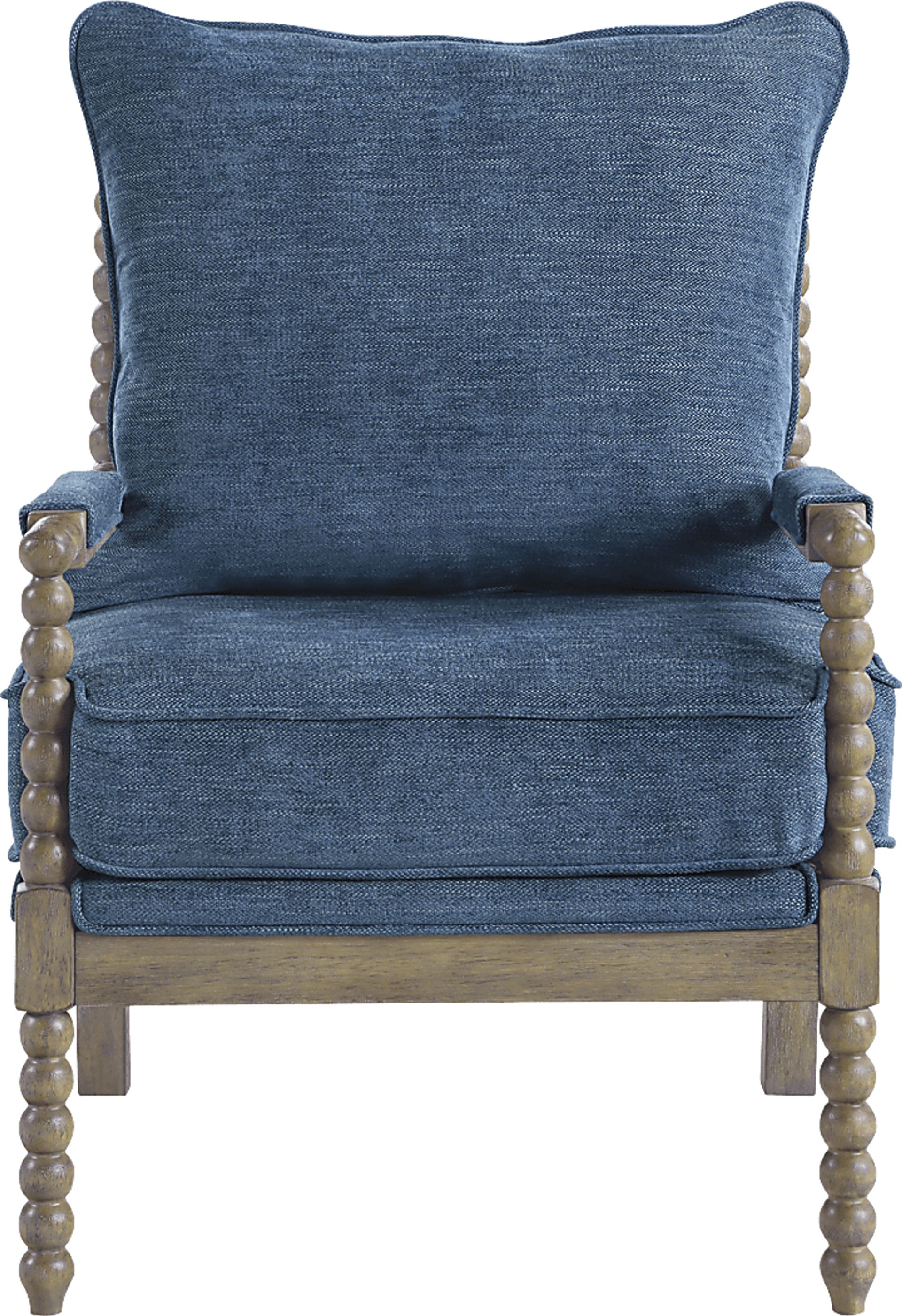 Susanna Brown Accent Chair with Navy Cushions - Image 2