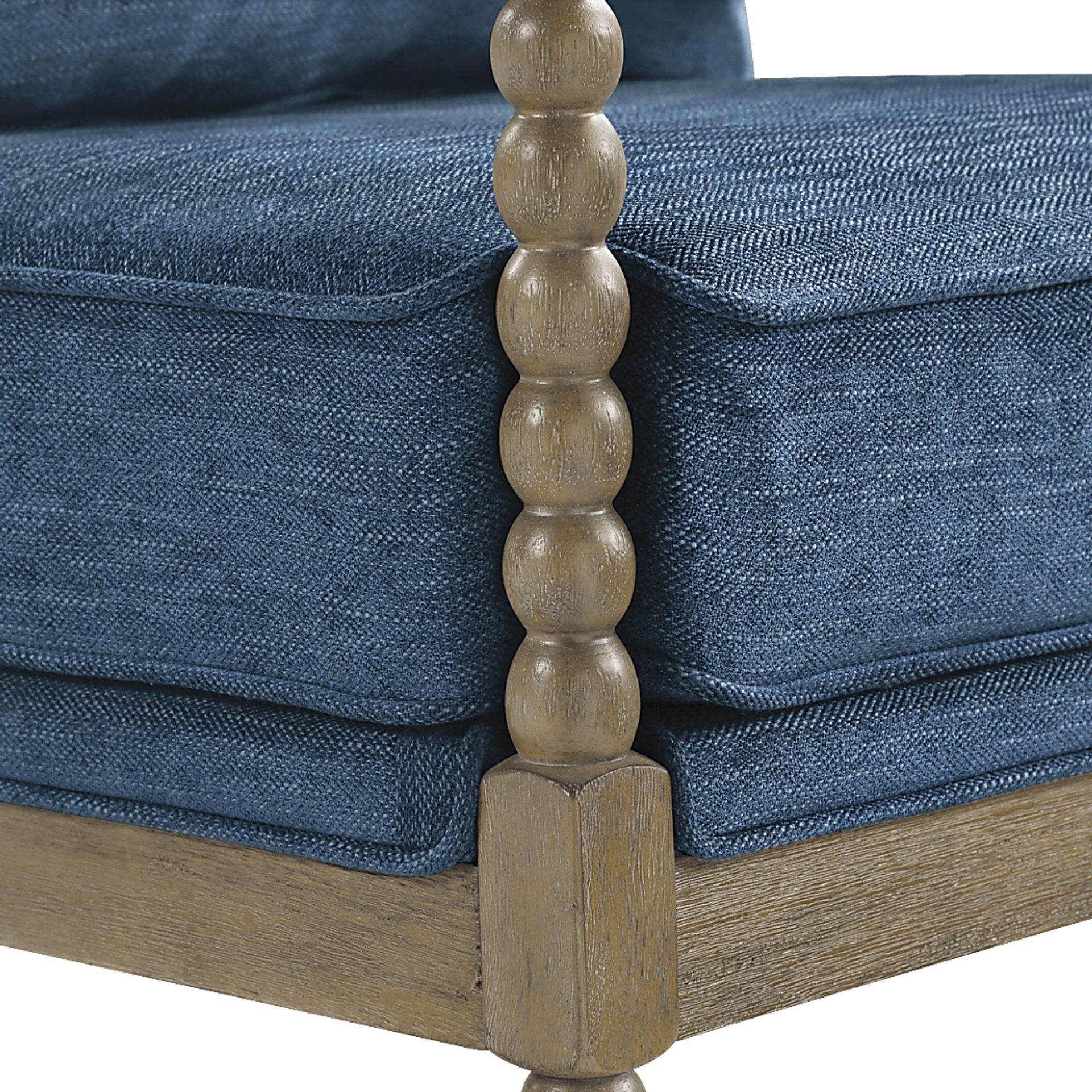 Susanna Brown Accent Chair with Navy Cushions - Image 3