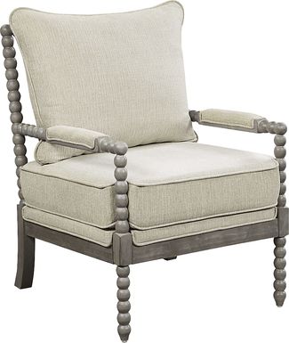 Susanna Gray Accent Chair with Beige Cushions