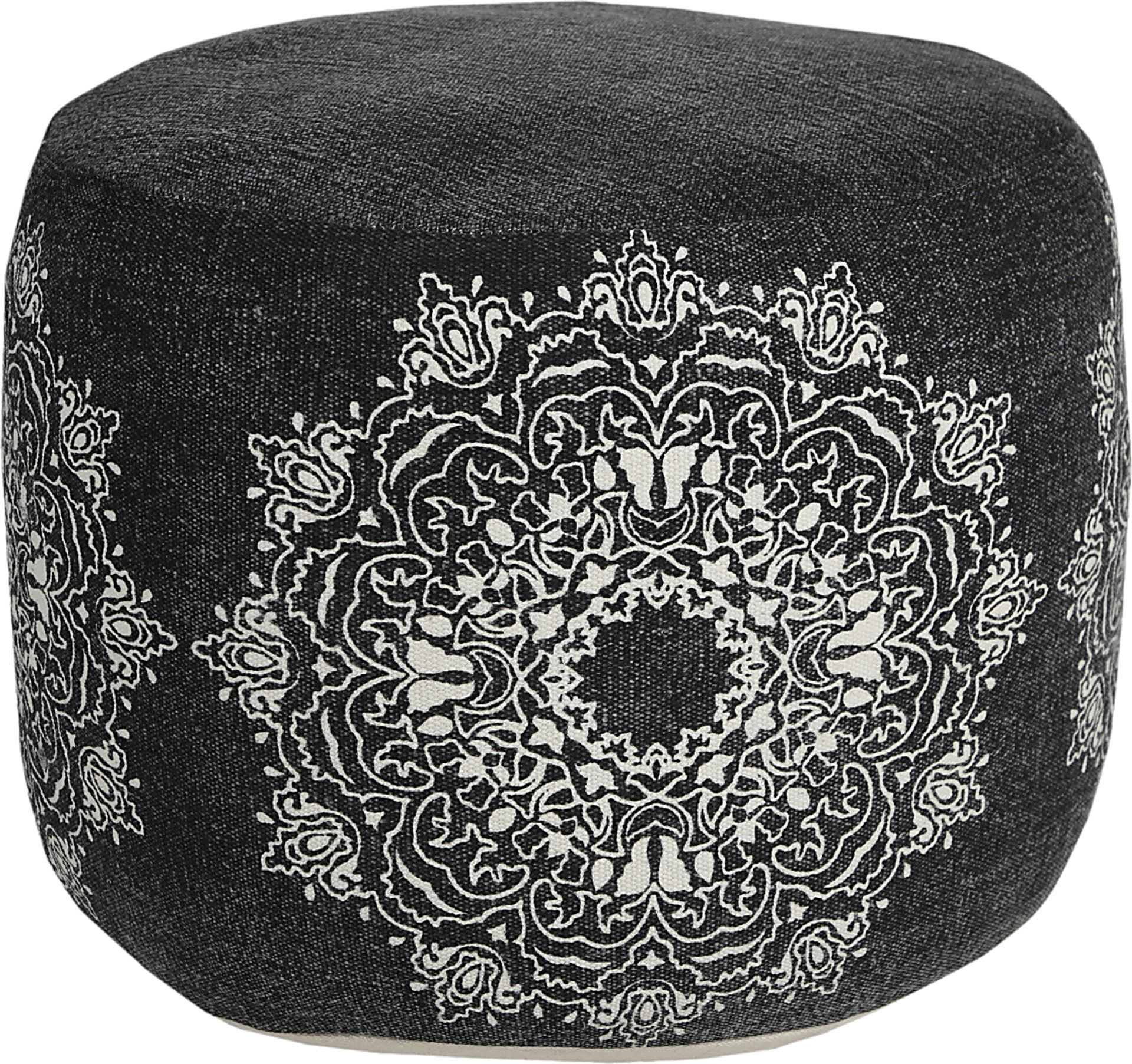 Susara Black/White Pouf - Image 7