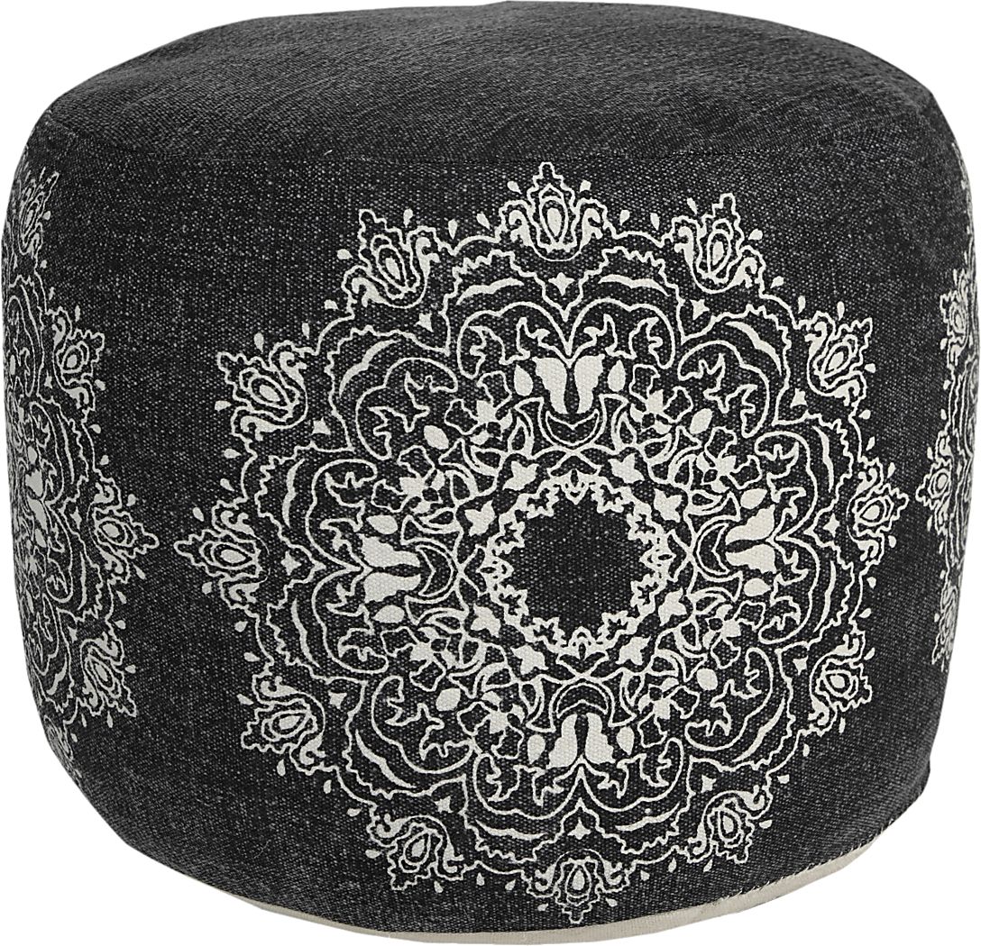 Susara Black/White Pouf