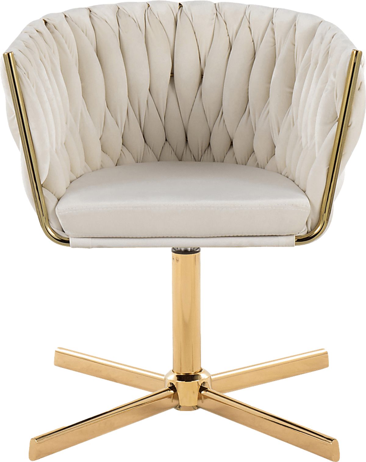 Sutcliff White Velvet Plush Swivel Accent Chair | Rooms to Go