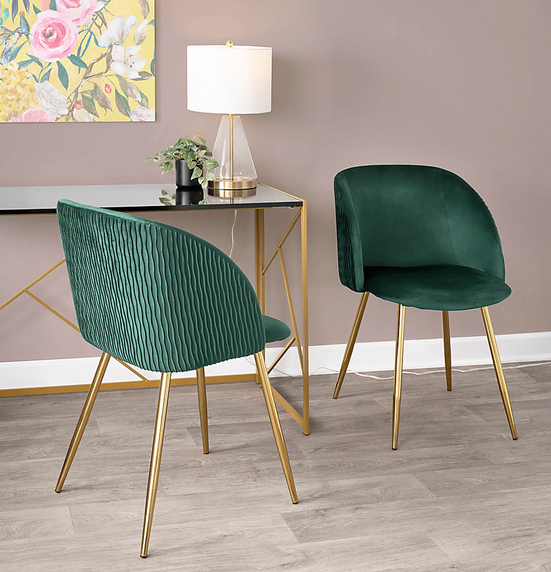 Sutlive II Emerald Green Dining Chair Set of 2 - Image 8