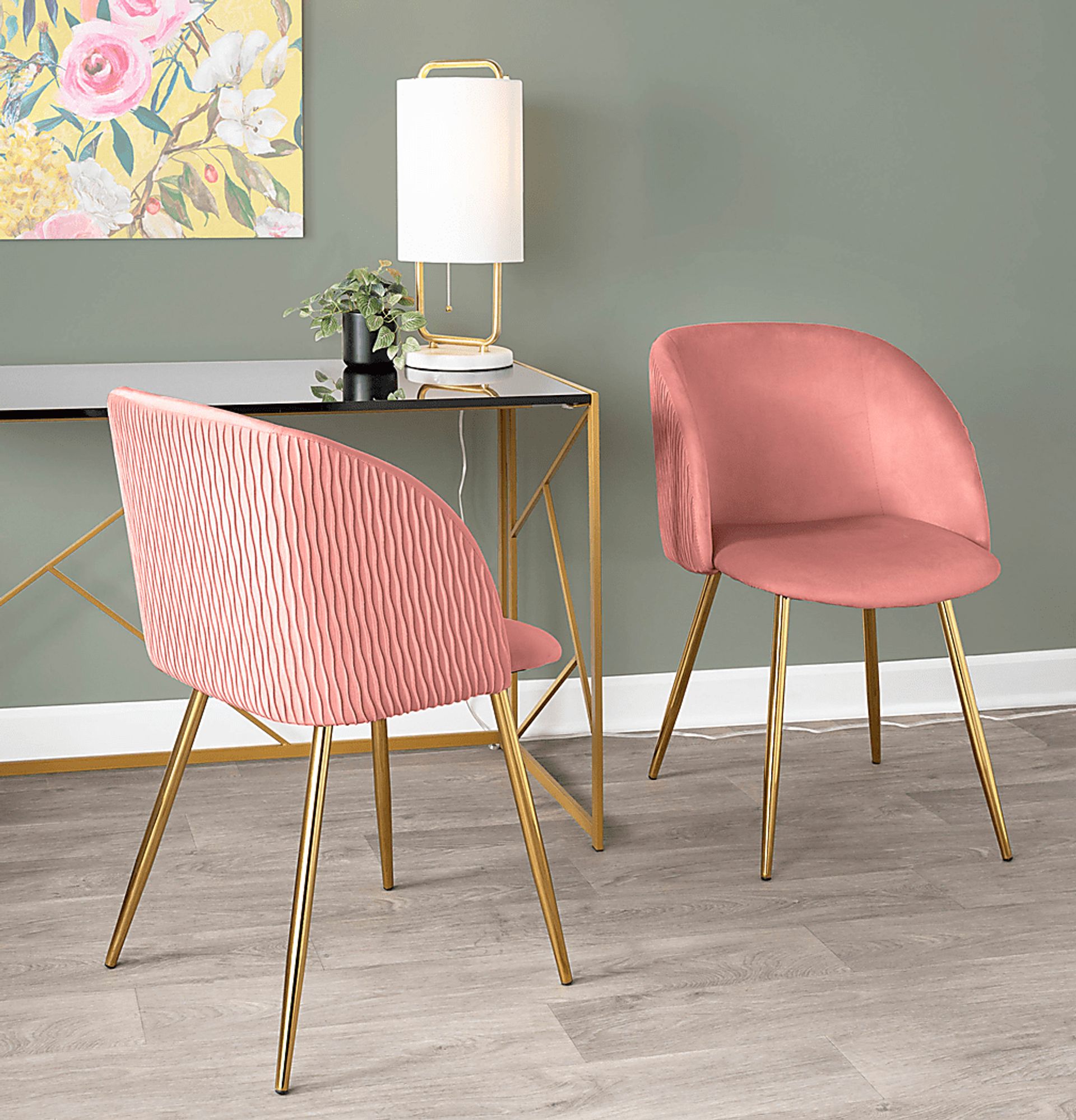 Sutlive II Pink Dining Chair Set of 2 - Image 9