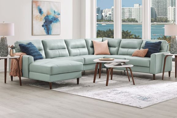 Sutton Heights Leather 4 Pc Left Arm Chaise Sectional
