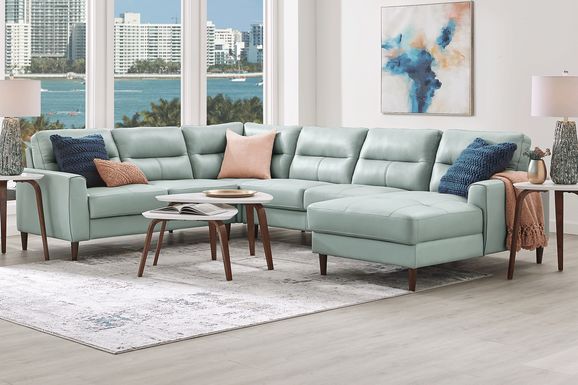 Sutton Heights Leather 4 Pc Right Arm Chaise Sectional