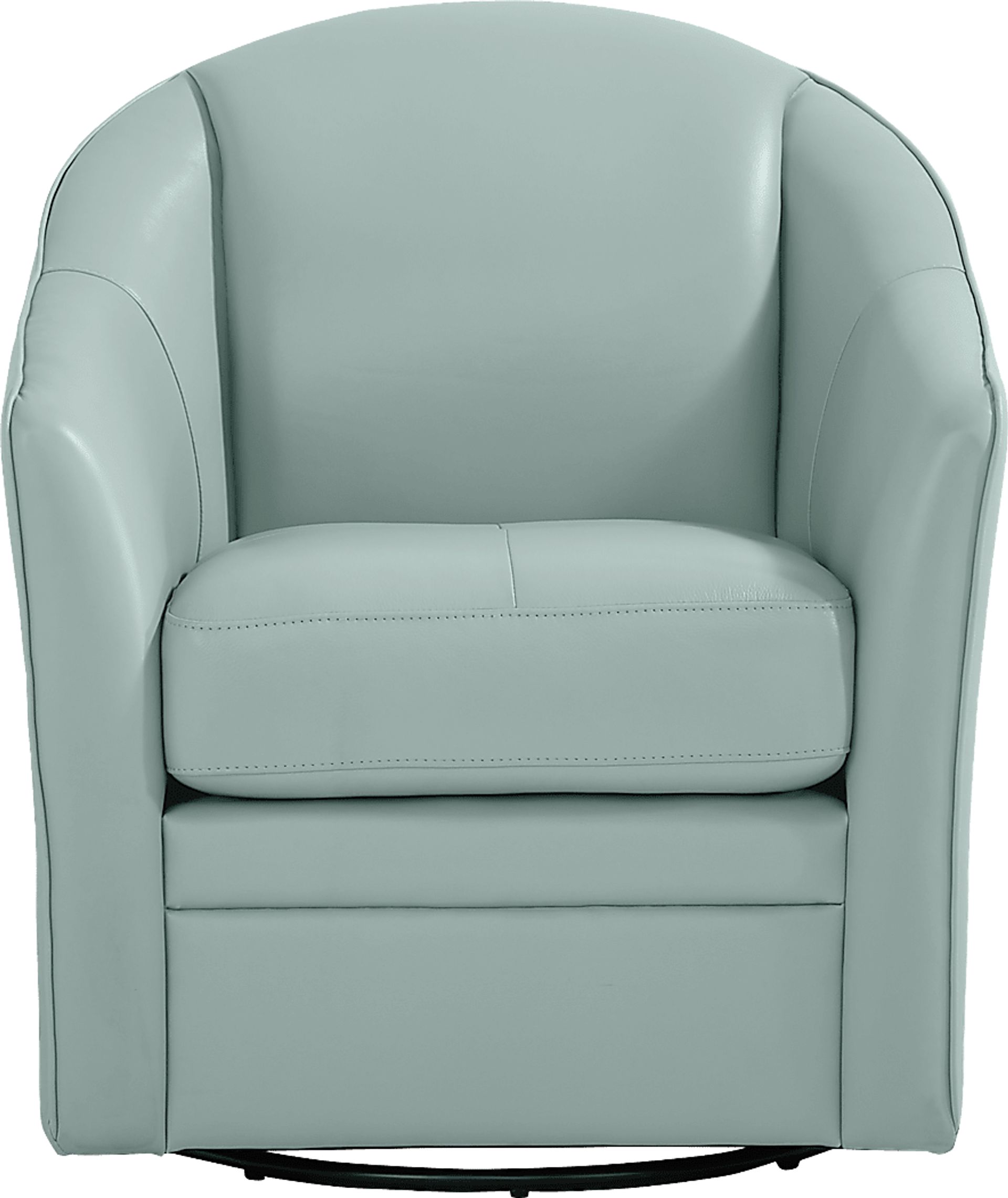Sutton Heights Aqua Leather Swivel Chair - Image 2