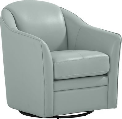 Sutton Heights Aqua Leather Swivel Chair
