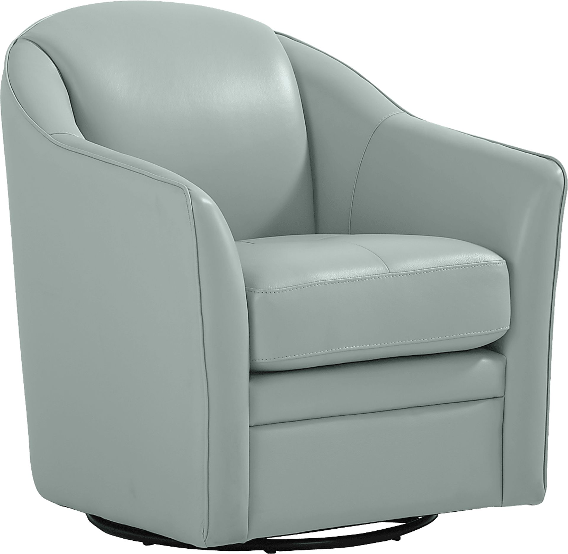 Sutton Heights Aqua Leather Swivel Chair - Image 1